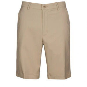 Men’s Tourney solid tech flat front performance khaki golf shorts size 32